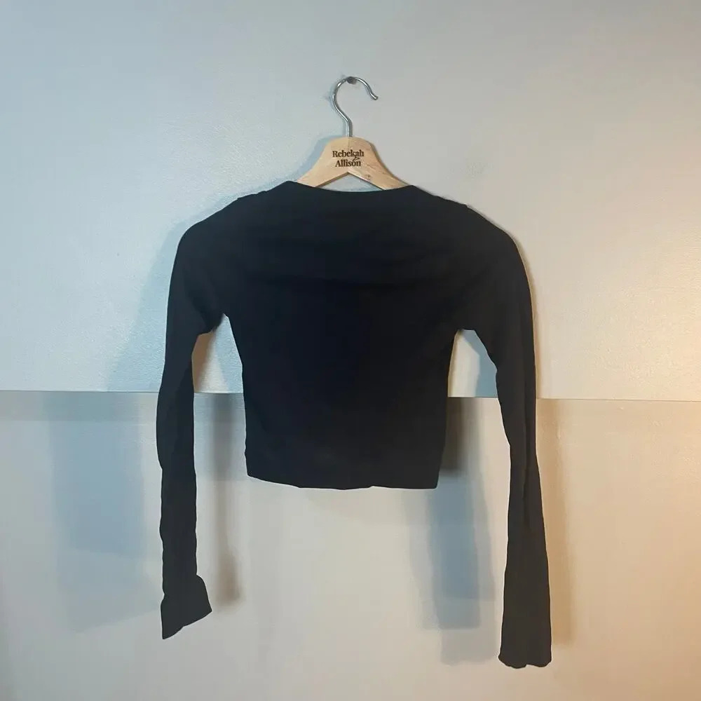 Free People REVOLVE x Intimately FP XS/S Have It All Long Sleeve In Washed Black